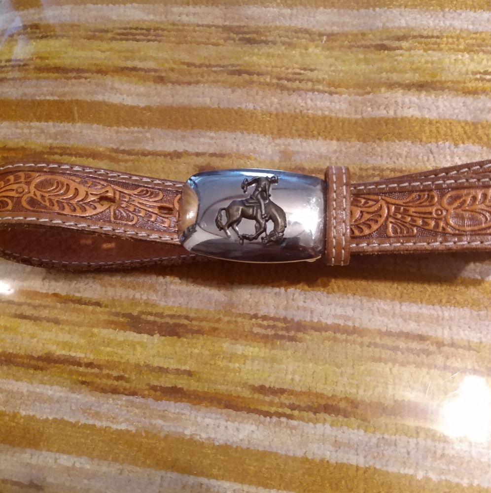 Child's Leather Cowboy Belt sz 22